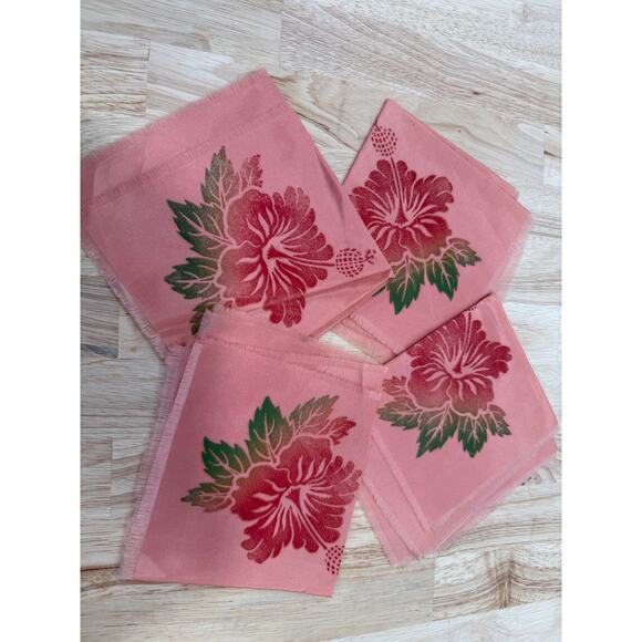 Vintage Hawaiian Islands Map Satin Tablecloth 39x40 + 4 Napkins Deadstock - Picture 5 of 16